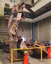 Recovered WTC Steel showing impact