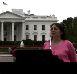 Judy Wood speaks in front of White House on September 11